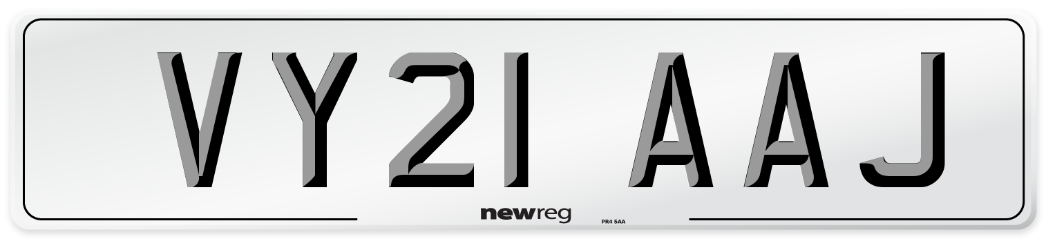 VY21 AAJ Number Plate from New Reg